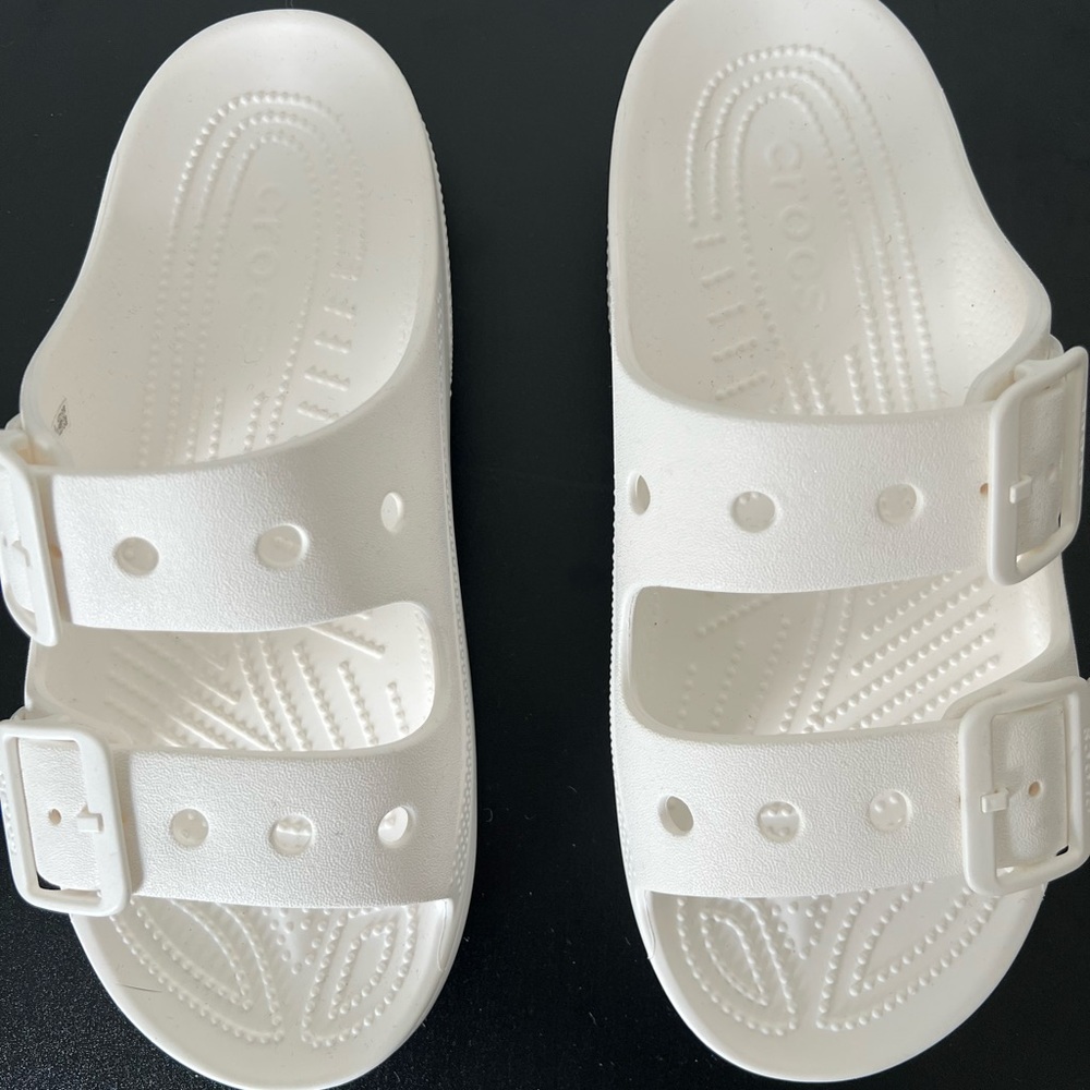 CROCS Brooklyn Adult Two-Strap Slide Sandals in White OBO - Picture 4 of 6